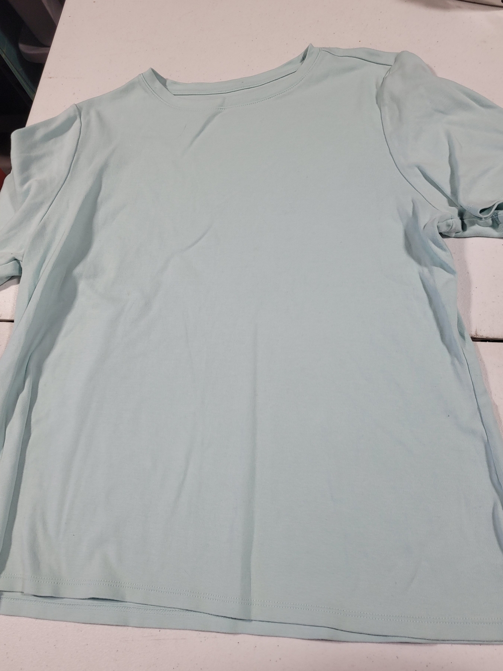 Women's Light Aqua Short Sleeve Crewneck Tee - Picture 1 of 3